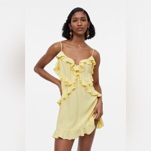 H&M Flounce-detail Mini Dress